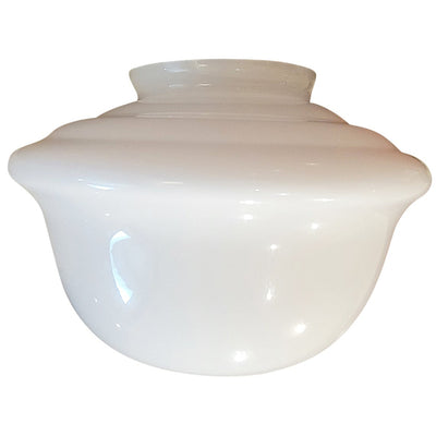 12 Inch Traditional Schoolhouse Milk Glass Light Shade (6 Inch Fitter)
