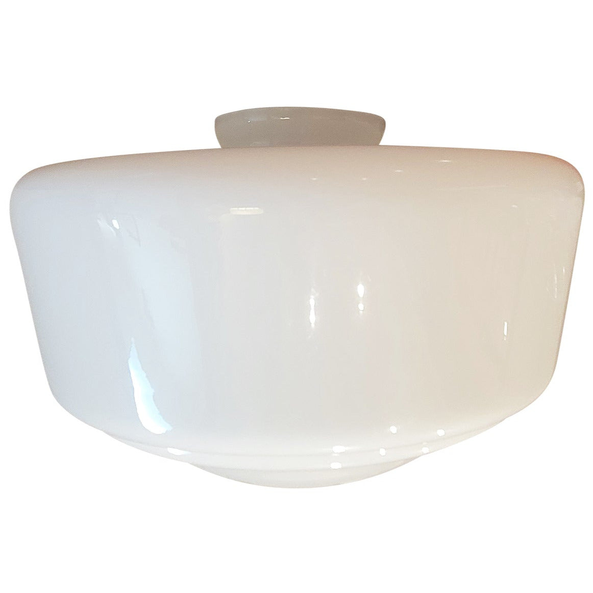 12 Inch Traditional Schoolhouse Milk Glass Light Shade (4 Inch Fitter)