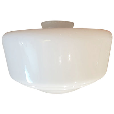 12 Inch Traditional Schoolhouse Milk Glass Light Shade (4 Inch Fitter)