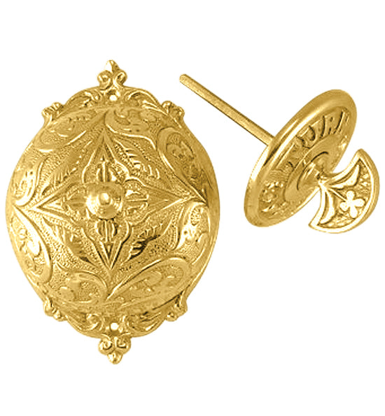 Brass Eastlake Mechanical Twist Door Bell 5 3/8 Inch Eastlake Doorbell