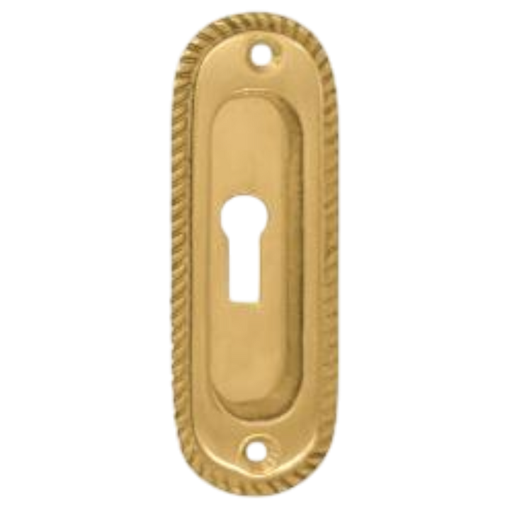 Georgian Rope Oval Privacy Pocket Door Pull with Keyhole (Several Finishes Available)