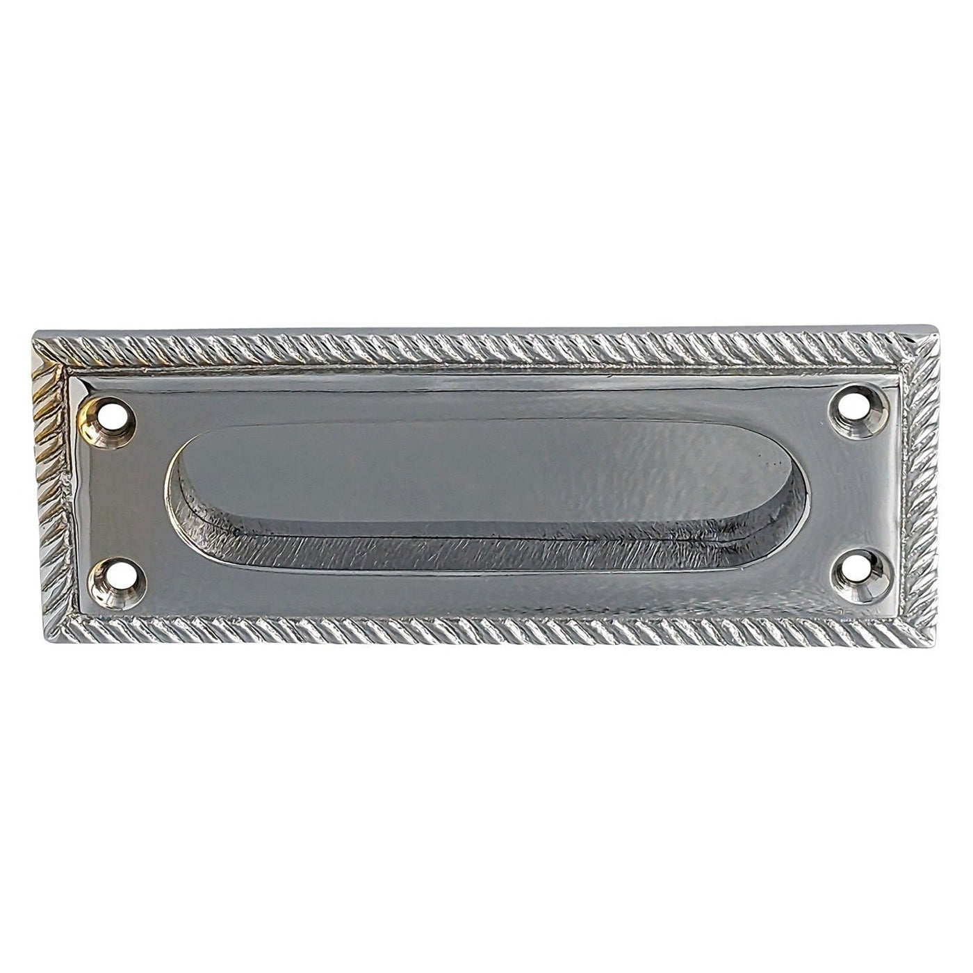 Rectangular Georgian Roped Solid Brass Window Sash Pull (Several Finishes Available)