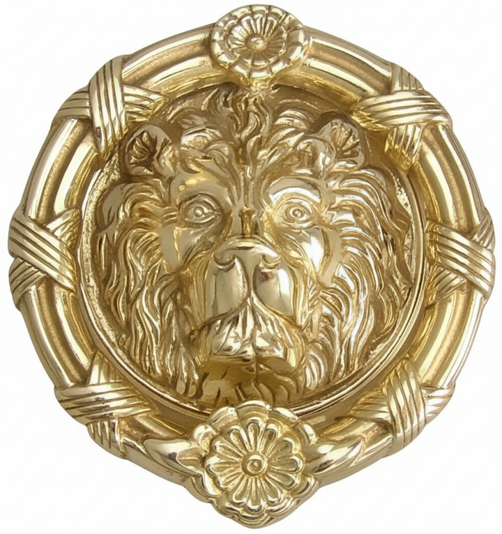 Ribbon & Reed 6 Inch Brass Lion Door Knocker (Several Finishes Available)