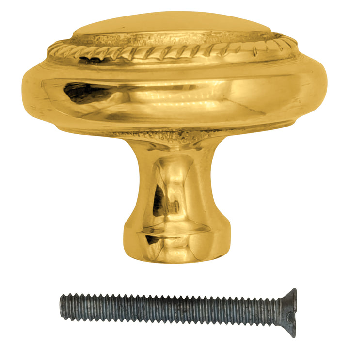 1 1/2 Georgian Roped Oval Cabinet Knob (Several Finishes Available)