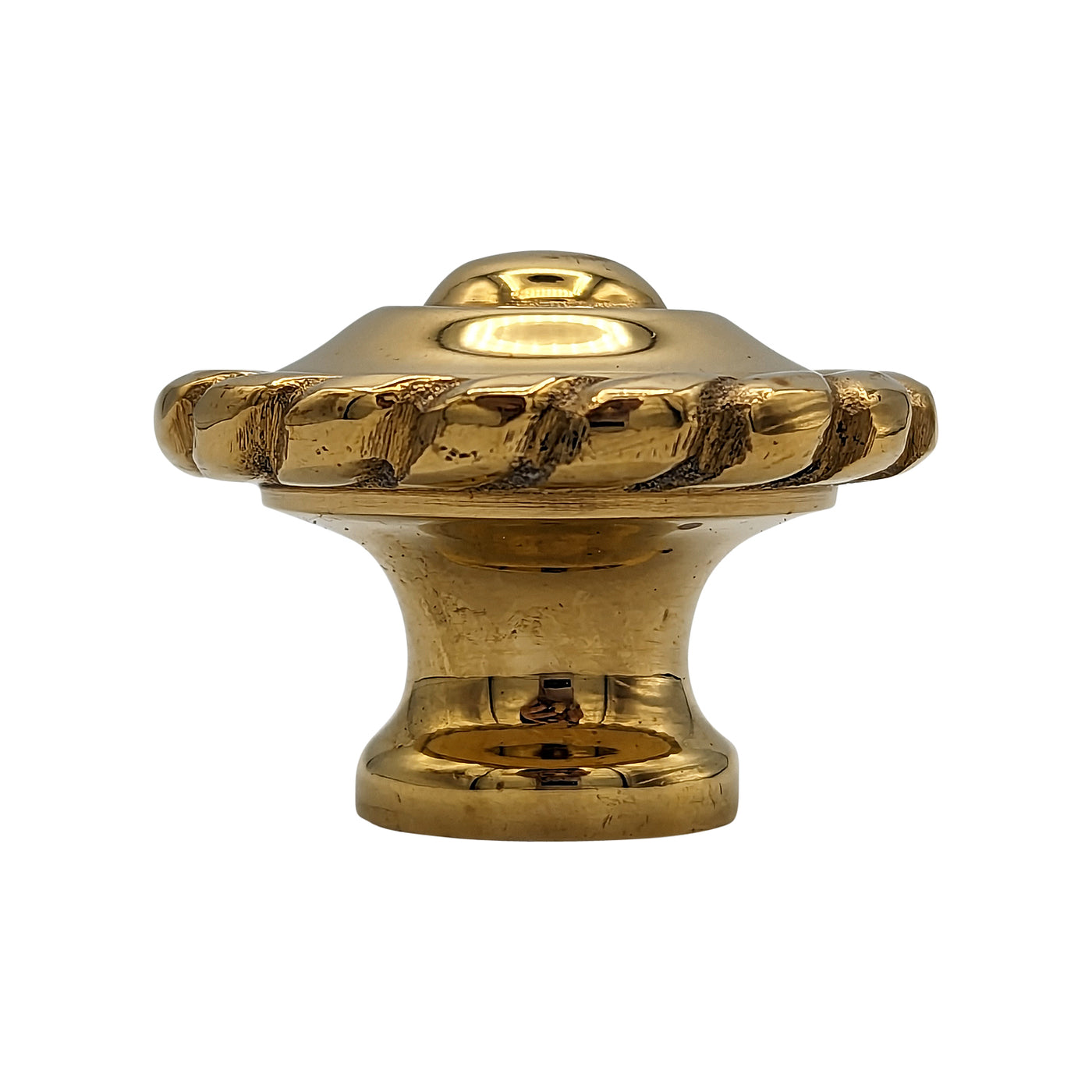1 1/2 Inch Solid Brass Georgian Roped Cabinet & Furniture Knob