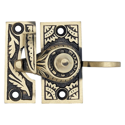 Oriental Pattern Solid Brass Sash Lock