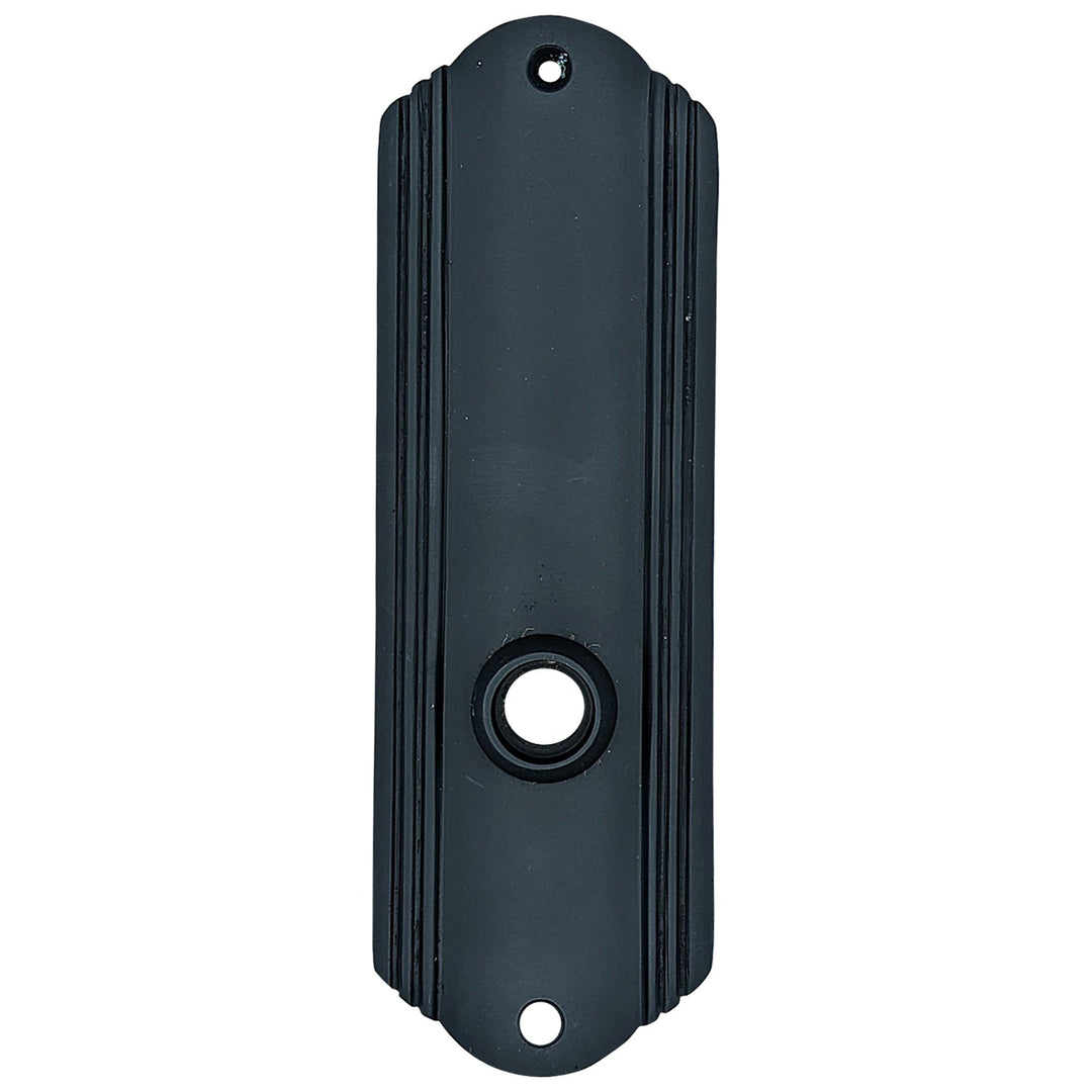 ##Antique Hardware## Open Box Sale Item 7 Inch Solid Brass Art Deco Door Back Plate (Black Bronze Finish)