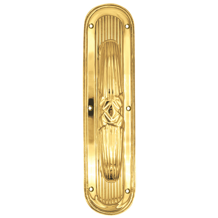 10 1/2 Inch Art Deco Style Door Pull and Plate