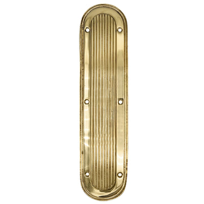 10 1/2 Inch Classic Art Deco Solid Brass Push Plate (Several Finishes Available)