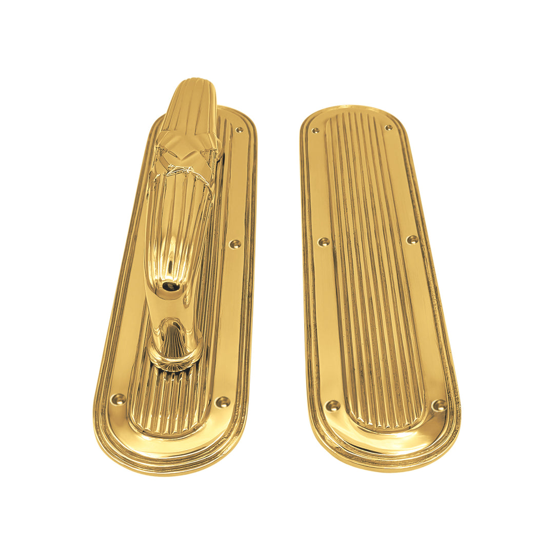 10 1/2 Inch Art Deco Style Door Pull and Push Plate (Several Finishes Available)