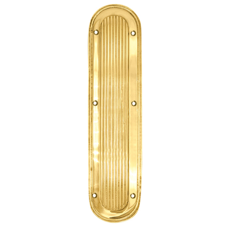 10 1/2 Inch Classic Art Deco Solid Brass Push Plate (Several Finishes Available)