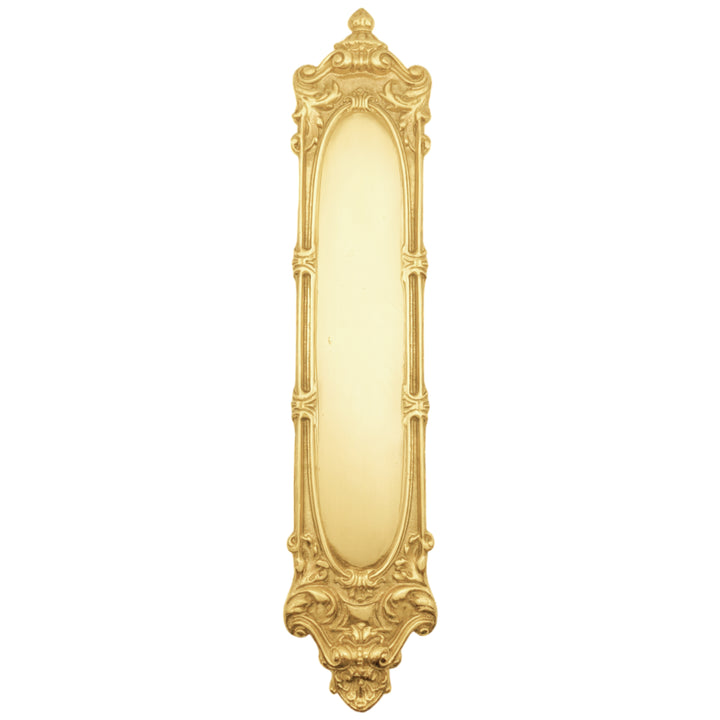 ##Antique Hardware## 14 1/2 Inch Solid Brass Victorian Push Plate