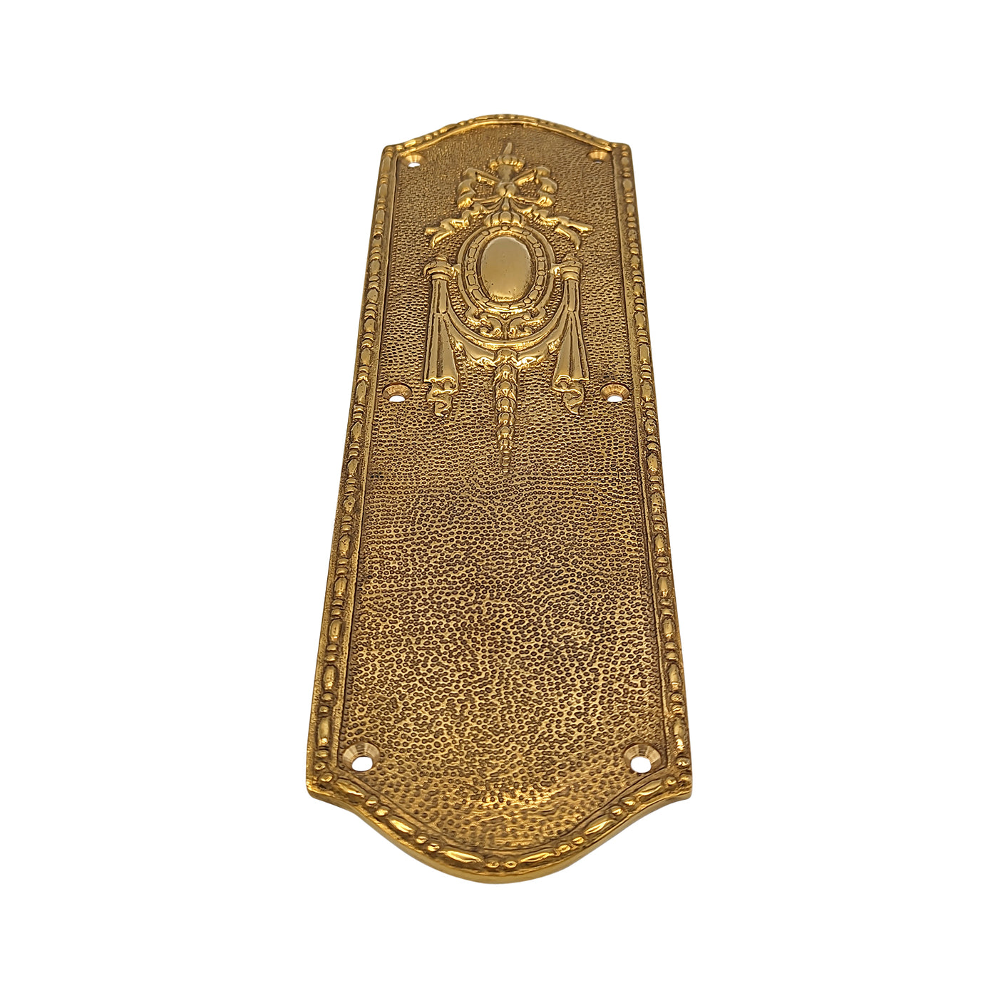 11 Inch Ribbon & Bow Solid Brass Push Plate