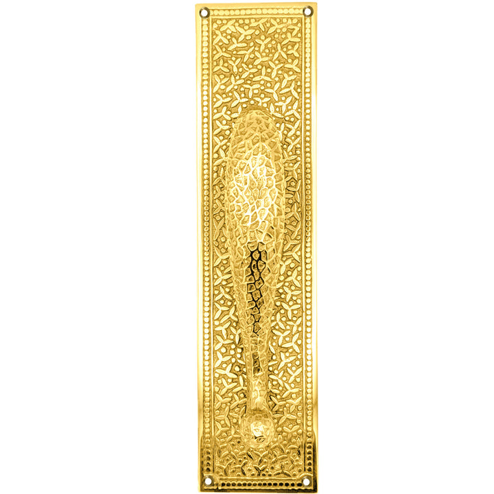12 Inch Solid Brass Rice Pattern Door Pull (Several Finishes Available)