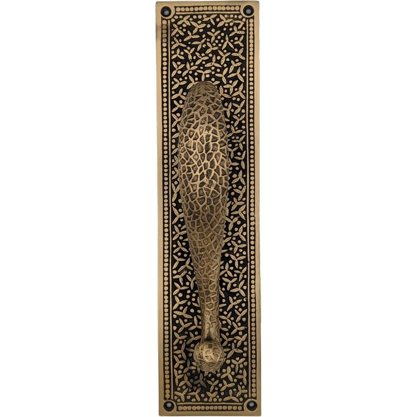 12 Inch Solid Brass Rice Pattern Door Pull (Several Finishes Available)