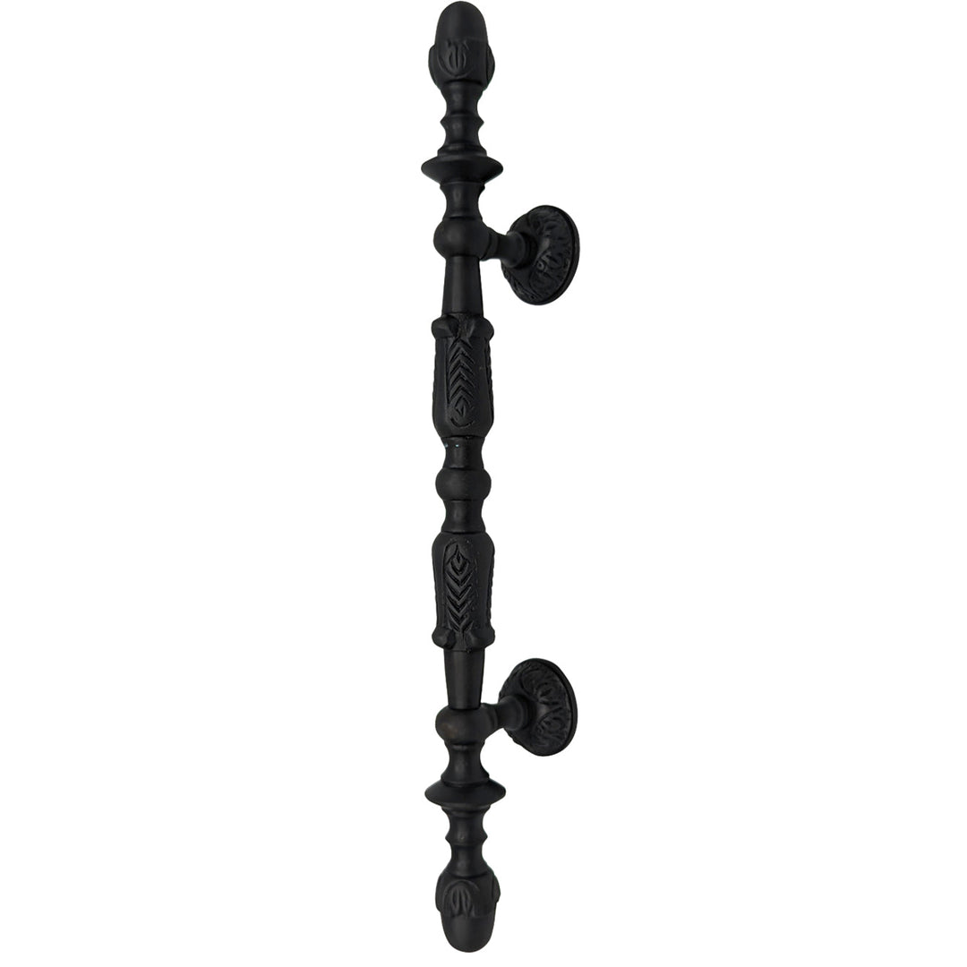 ##Antique Hardware## Open Box Sale Item 11 3/4 Inch (6 Inch C-C) Solid Brass French Empire Door Pull (Black Bronze Finish)