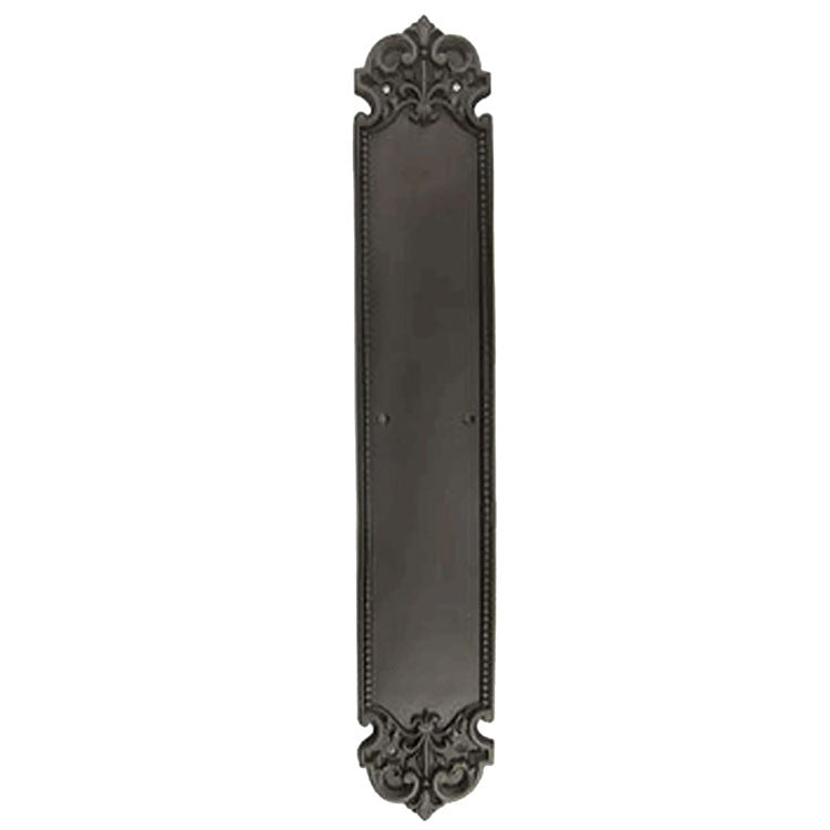 ##Antique Hardware## 18 Inch Fleur De Lis Style Door Push Plate (Several Finishes Available)