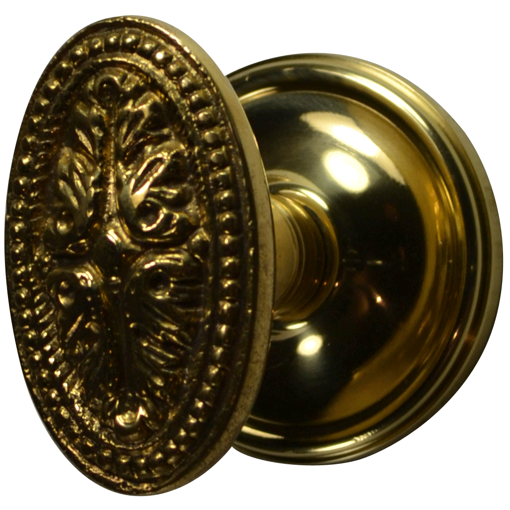 Solid Brass Avalon Oval Door Knob Set