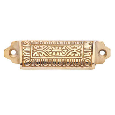 ##Antique Hardware## 3 5/8 Inch Overall (3 Inch c-c) Traditional Square Eastlake Style Bin Pull