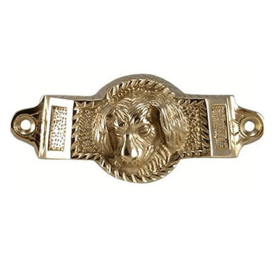 Antique Hardware 4 Inch Overall (3 1/2 Inch c-c) Solid Brass Golden Retriever Rectangular Cup Pull CUP PULL