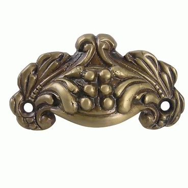 ##Antique Hardware## 3 Inch Overall (2 3/8 Inch c-c) Solid Brass Cup Pull