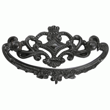 ##Antique Hardware## 4 1/8 Inch Solid Brass Ornate Victorian Pull