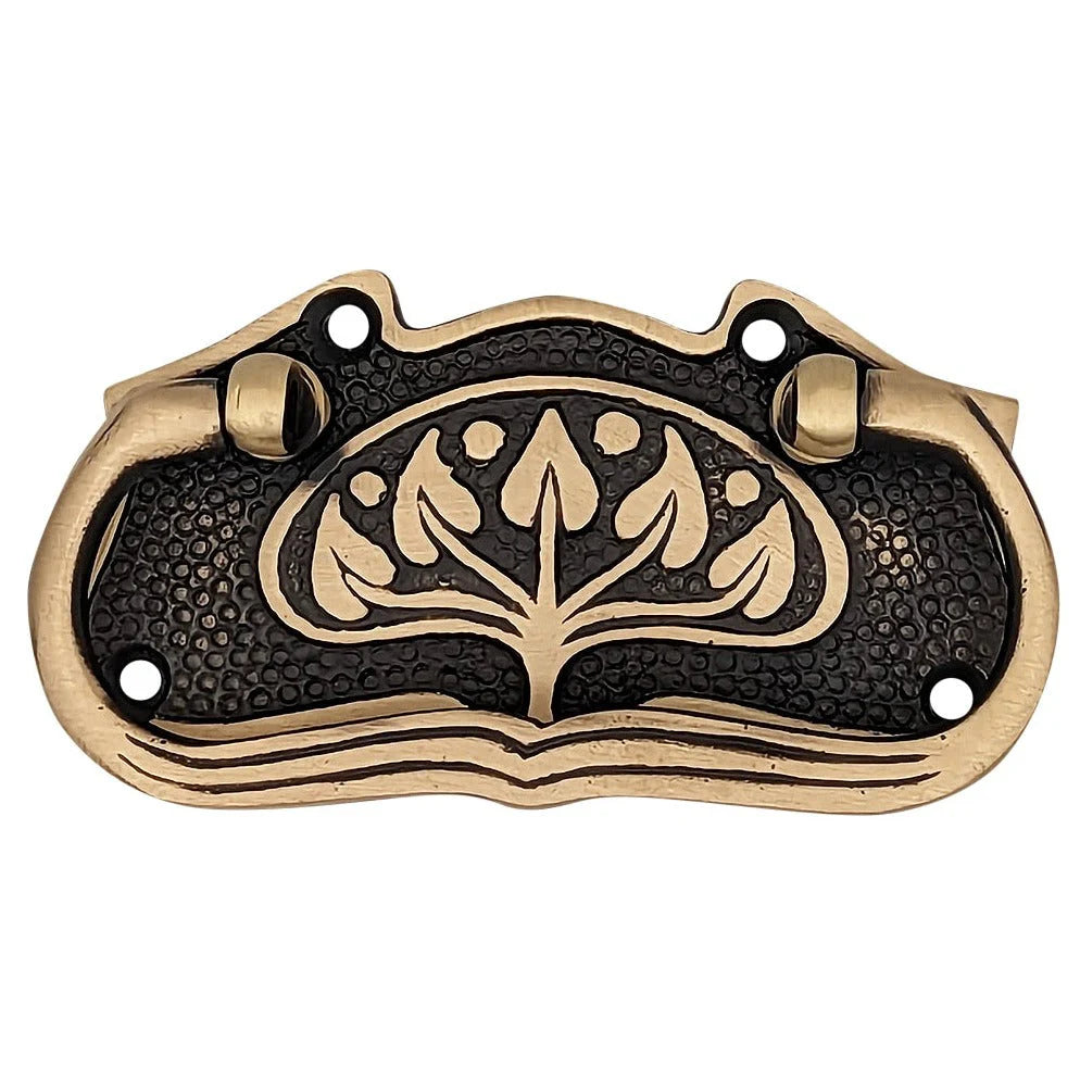 3 3/4 Inch Tree of Life Leaf Pattern Solid Brass Drawer Pull (Several Finishes Available)