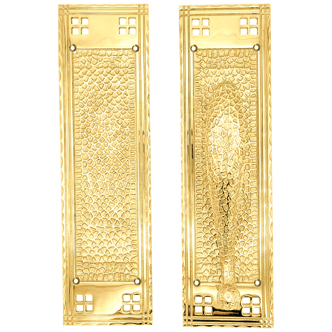 12 Inch Arts & Crafts Style Door Pull & Push Plate Set (Several Finishes Available)