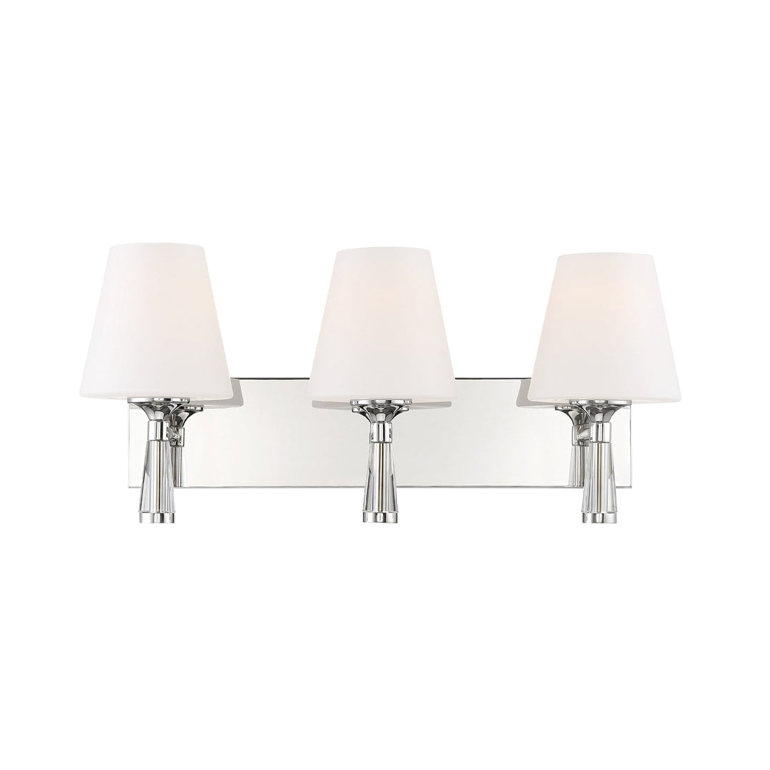 ##Antique Hardware## Ramsey 3 Light Polished Nickel Bathroom Vanity