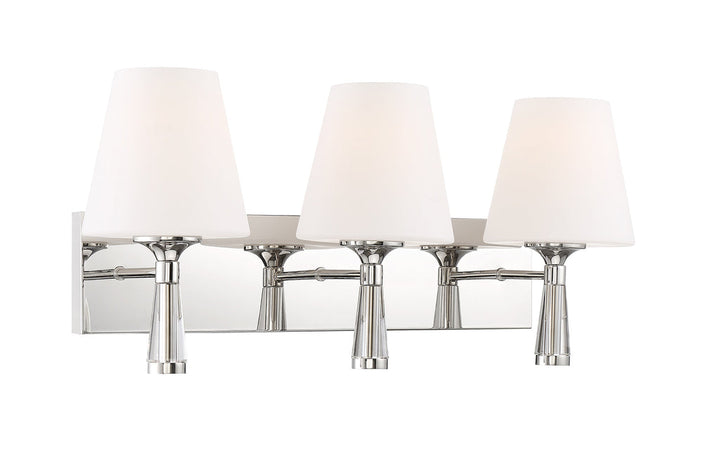 ##Antique Hardware## Ramsey 3 Light Polished Nickel Bathroom Vanity