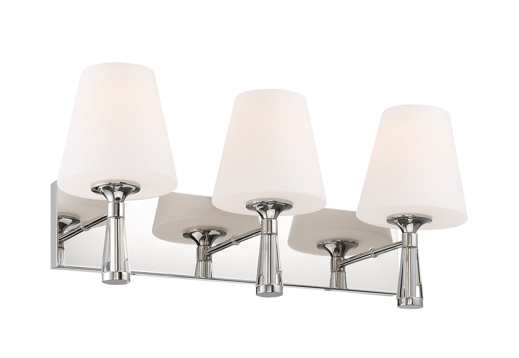 ##Antique Hardware## Ramsey 3 Light Polished Nickel Bathroom Vanity