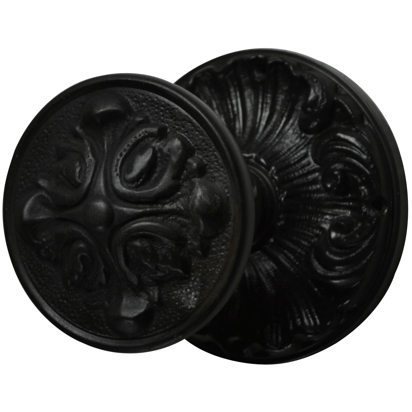Romanesque Rosette Door Set with Romanesque Door Knobs (Several Finishes Available)