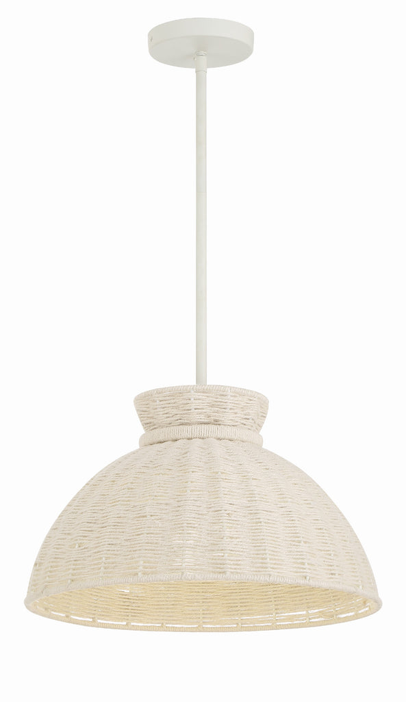 ##Antique Hardware## Reese 1 Light Matte White Pendant