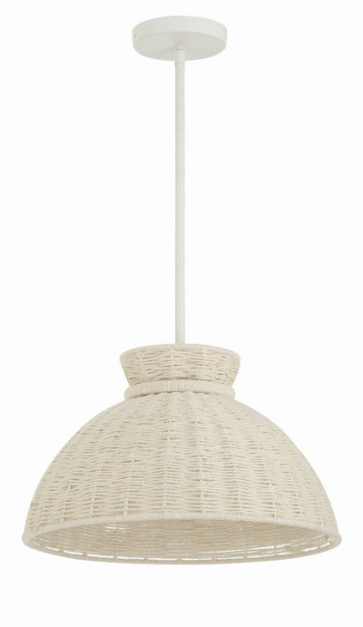 ##Antique Hardware## Reese 1 Light Matte White Pendant