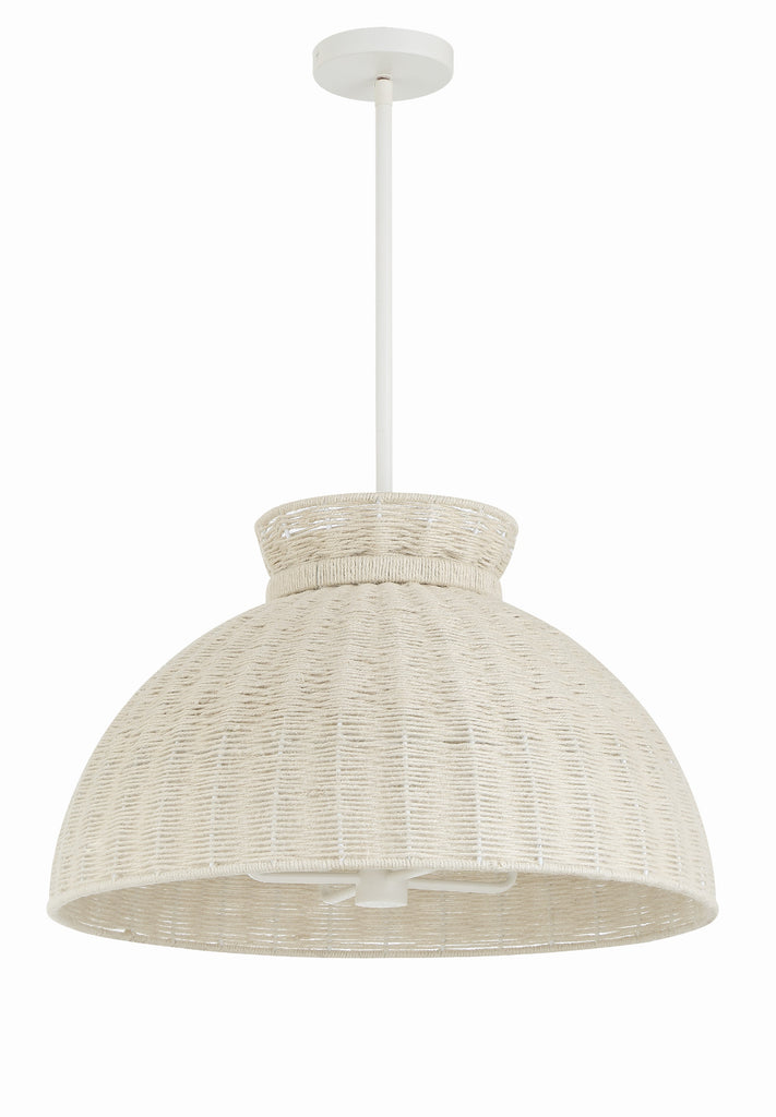 ##Antique Hardware## Reese 4 Light Matte White Chandelier