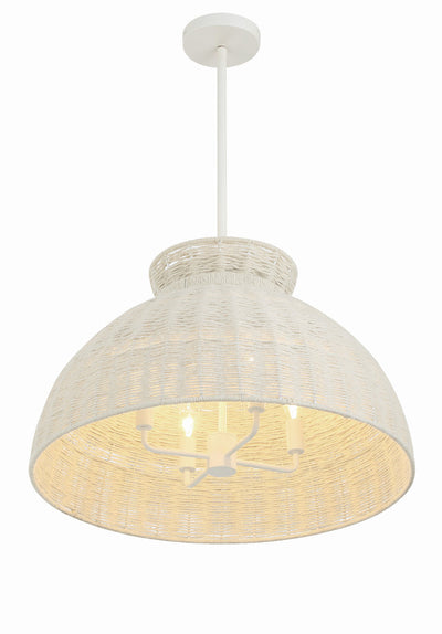 ##Antique Hardware## Reese 4 Light Matte White Chandelier