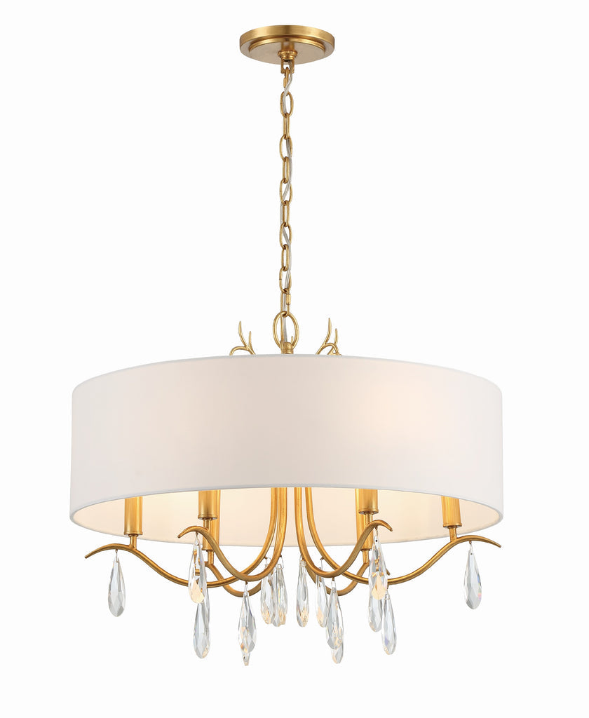 ##Antique Hardware## Rollins 6 Light Antique Gold Chandelier