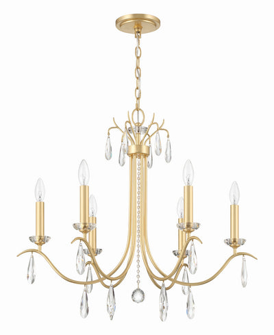 ##Antique Hardware## Rollins 6 Light Antique Gold Chandelier