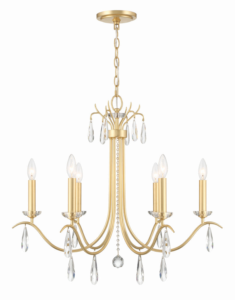 ##Antique Hardware## Rollins 6 Light Antique Gold Chandelier