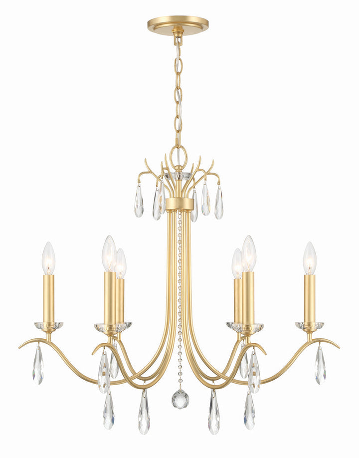 ##Antique Hardware## Rollins 6 Light Antique Gold Chandelier