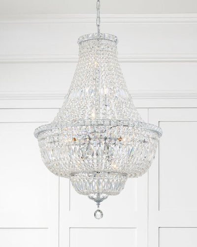 ##Antique Hardware## Roslyn 9 Light Polished Chrome Chandelier