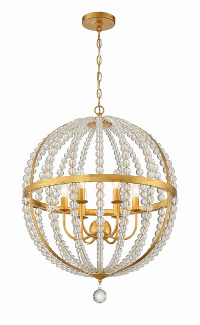 ##Antique Hardware## Roxy 6 Light Antique Gold Chandelier