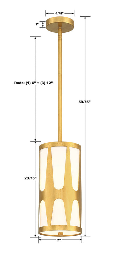 ##Antique Hardware## Royston 1 Light Antique Gold Mini Pendant