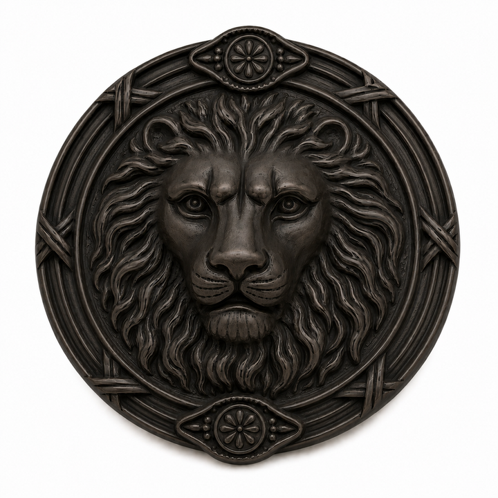 3 1/2 Inch Solid Brass Ribbon & Reed Lion Curtain Tie Back (Several Finishes Available)