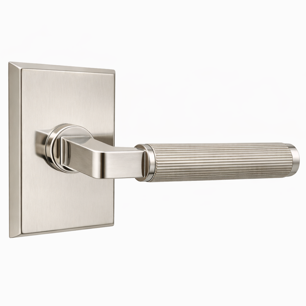 ##Antique Hardware## Magnifique® Rectangular Door Set with Modern Smooth Lever (Several Finishes Available)