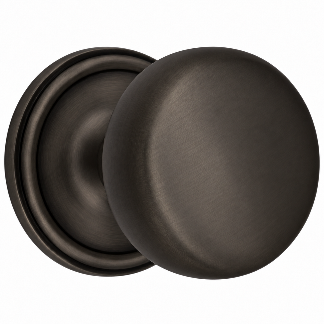 Traditional Rosette Door Set with Round Brass Door Knobs (Several Finishes Available)