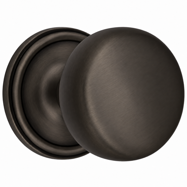 Traditional Rosette Door Set with Round Brass Door Knobs (Several Finishes Available)