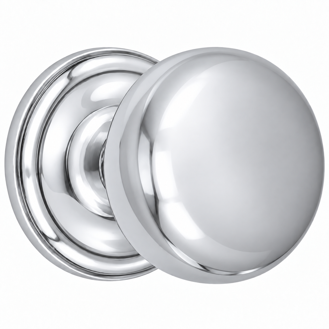 Traditional Rosette Door Set with Round Brass Door Knobs (Several Finishes Available)