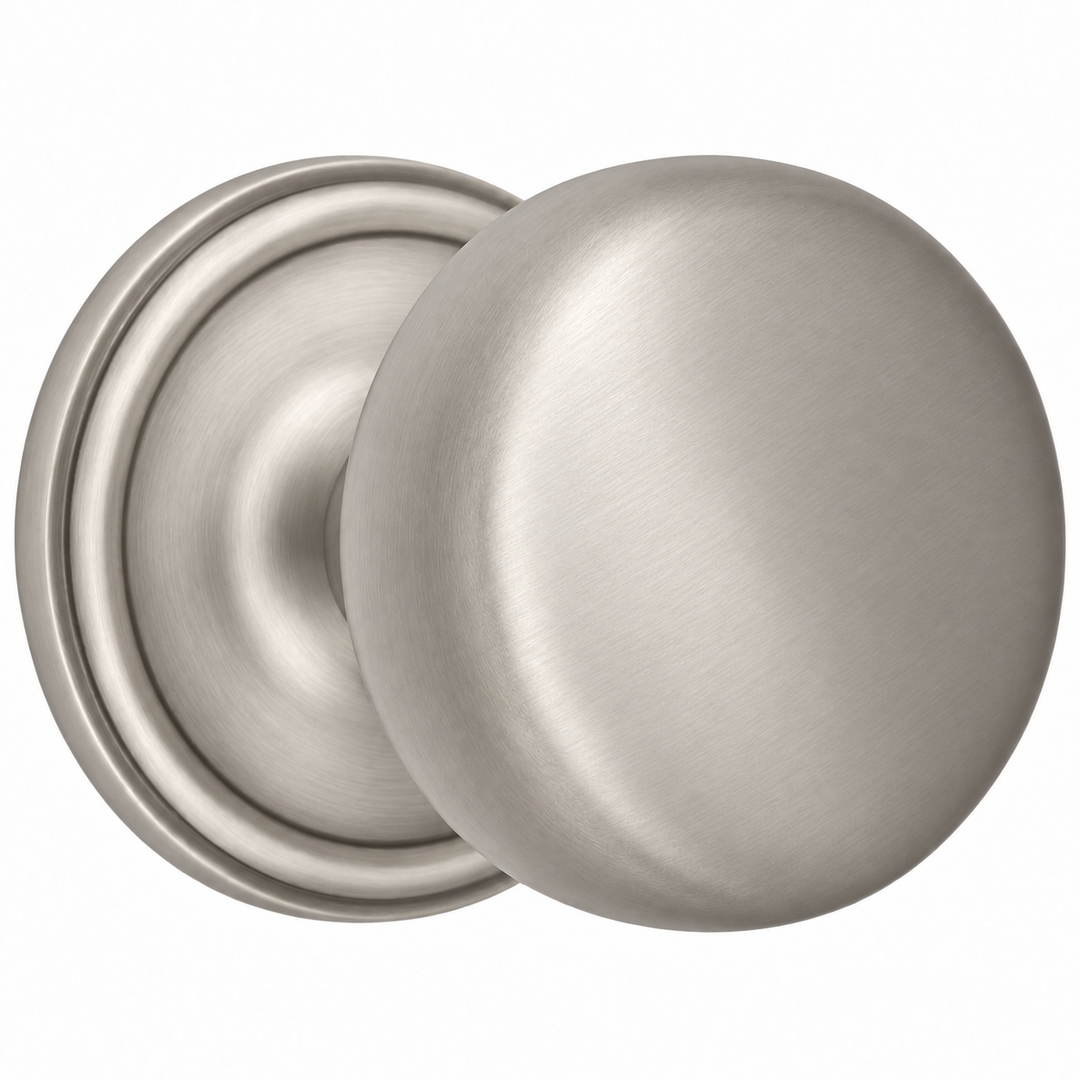 Traditional Rosette Door Set with Round Brass Door Knobs (Several Finishes Available)