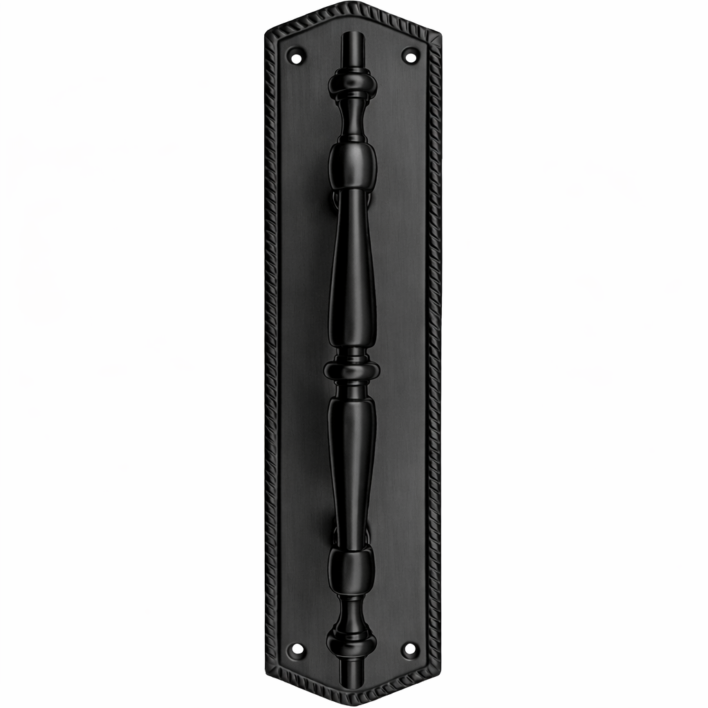 12 Inch Georgian Oval Roped Style Door Pull & Plate (Several Finishes Available)